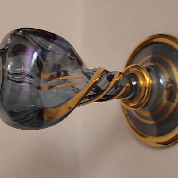 Egyptian Blue Blown Glass Teardrop Bottle - Picture 9 of 14